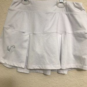 Athletic DNA girls youth medium white tennis skort
